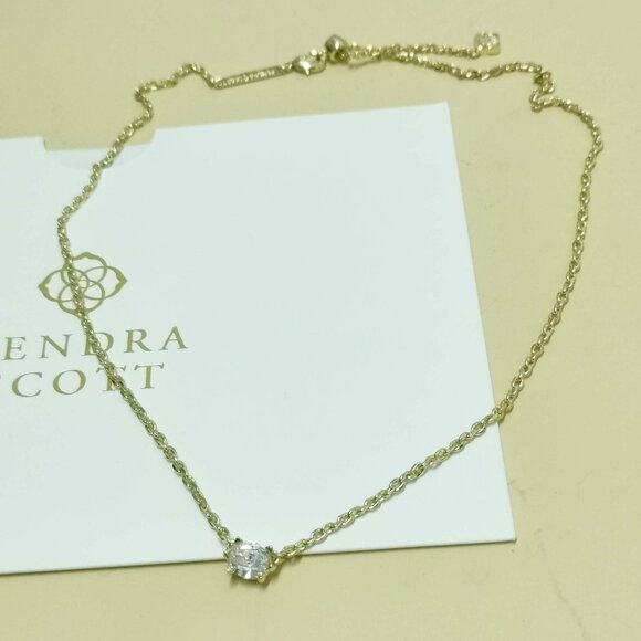 Kendra Scott Cailin Collection. Gold White Crystal Necklace - Picture 2 of 3